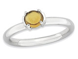2/5 Carat (ctw) Citrine Solitaire Ring in Sterling Silver 